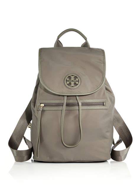 tory burch nylon flap backpack.